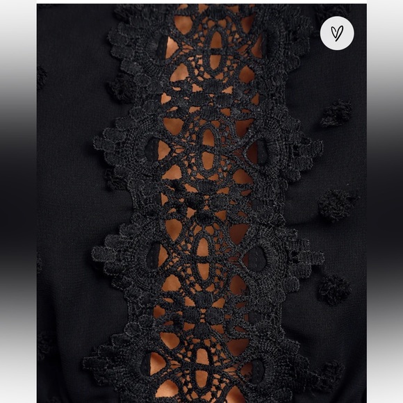 LULUS Lust or Love Black Embroidered Lace Long Sleeve Dress size S. - Picture 10 of 16